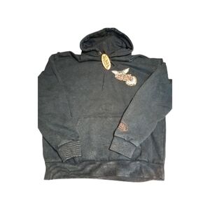 Von Dutch Men's Distressed Navy Blue Hoodie, Unique! Size M, NWT